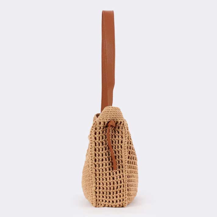 Dark Camel Magnetic Straw Shoulder Bag | picture 