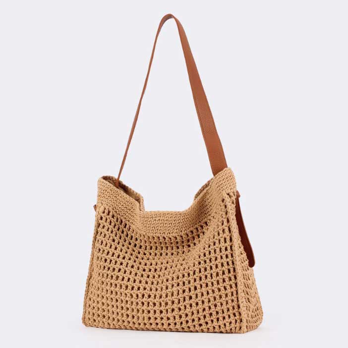 Dark Camel Magnetic Straw Shoulder Bag | picture 