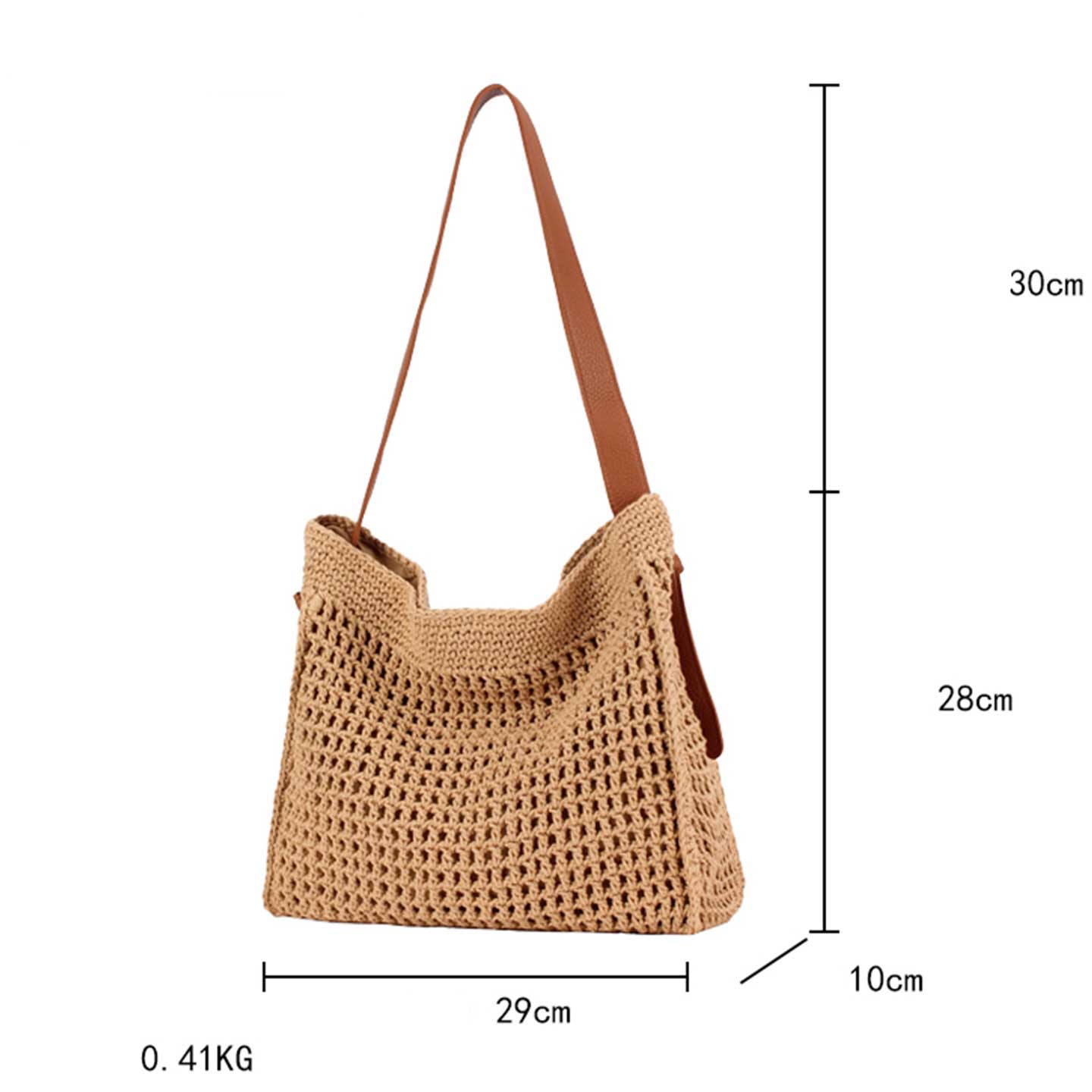 Dark Camel Magnetic Straw Shoulder Bag | picture 