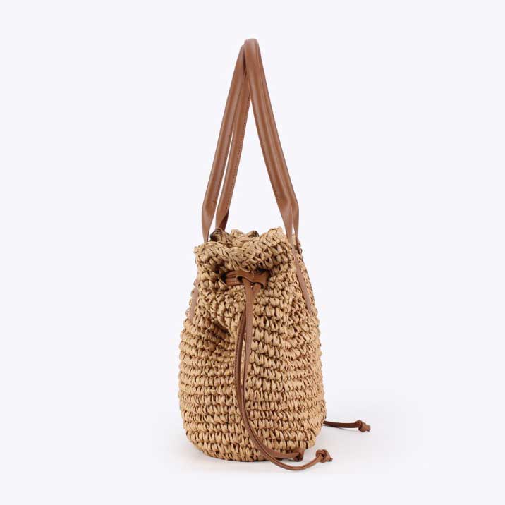 Dark Camel Color Drawstring Hand Bag | picture 