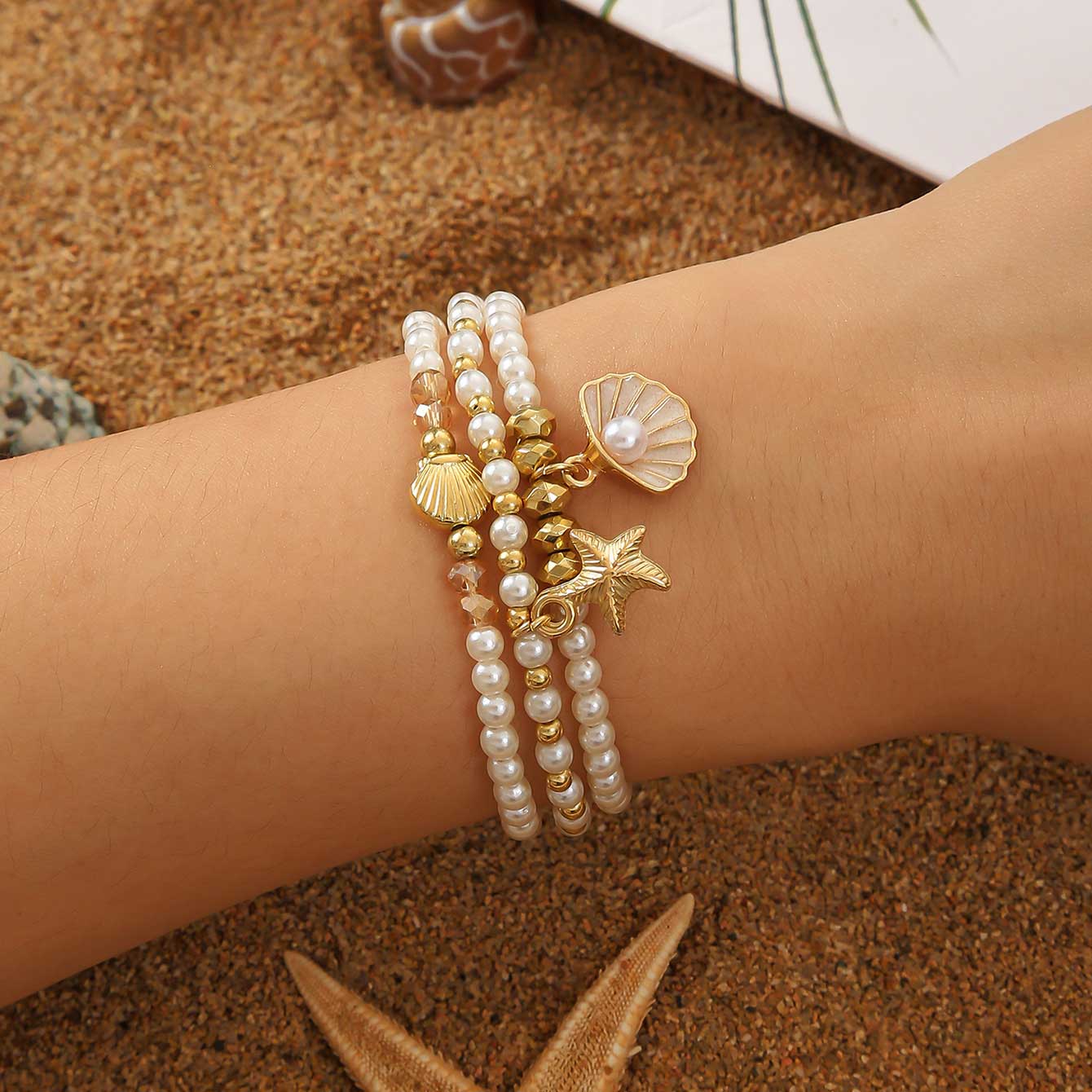 Golden Color Round Alloy Detail Bracelets | picture 