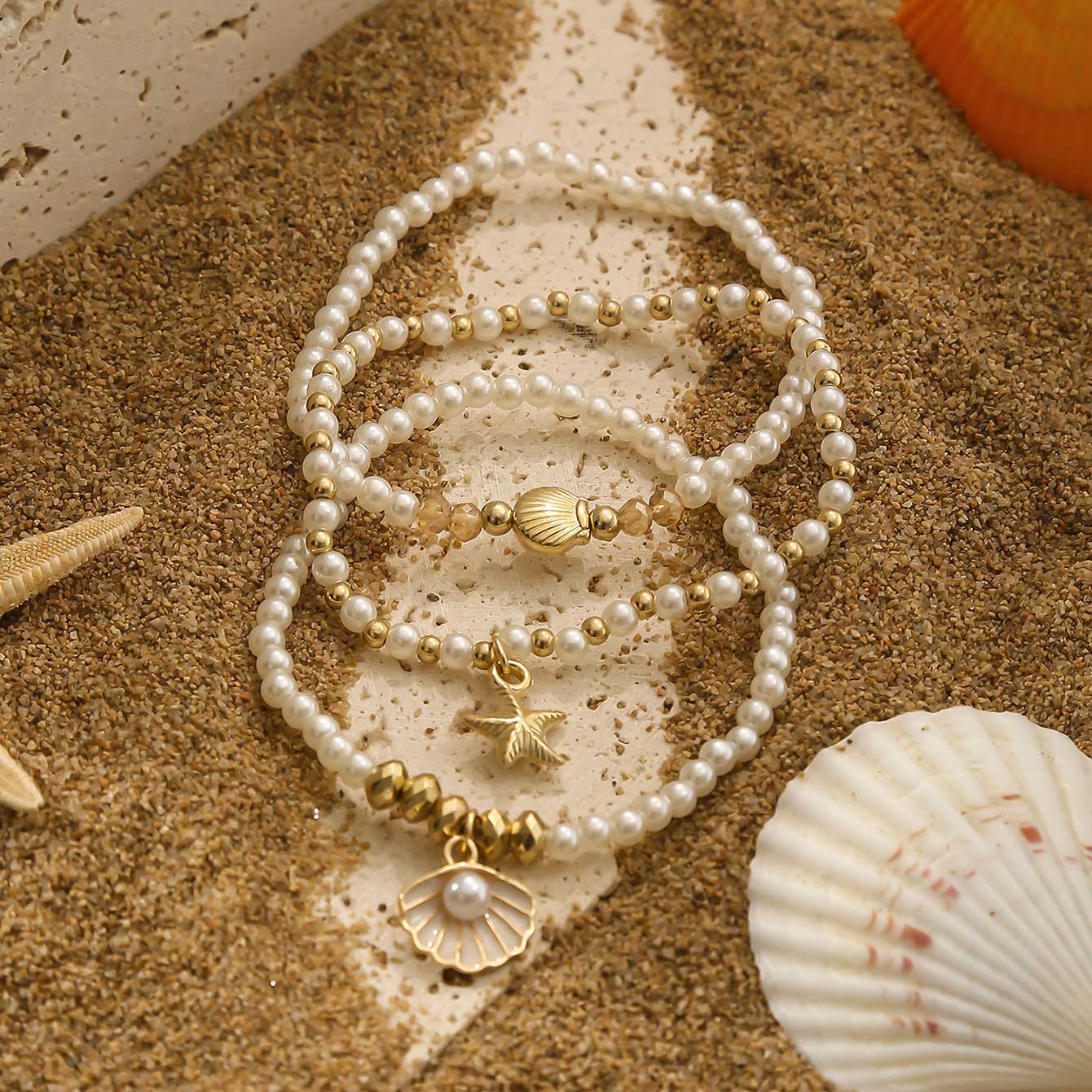 Golden Color Round Alloy Detail Bracelets | picture 