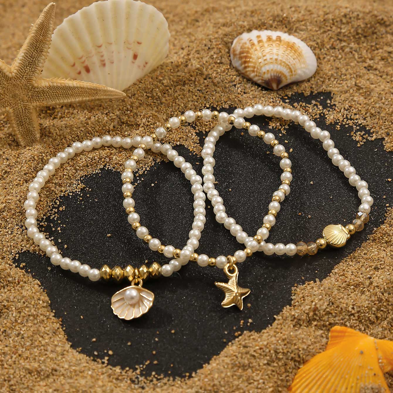 Golden Color Round Alloy Detail Bracelets | picture 