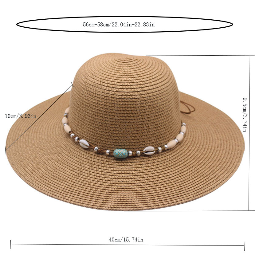 Dark Camel Shell Straw Visor Hat | picture 