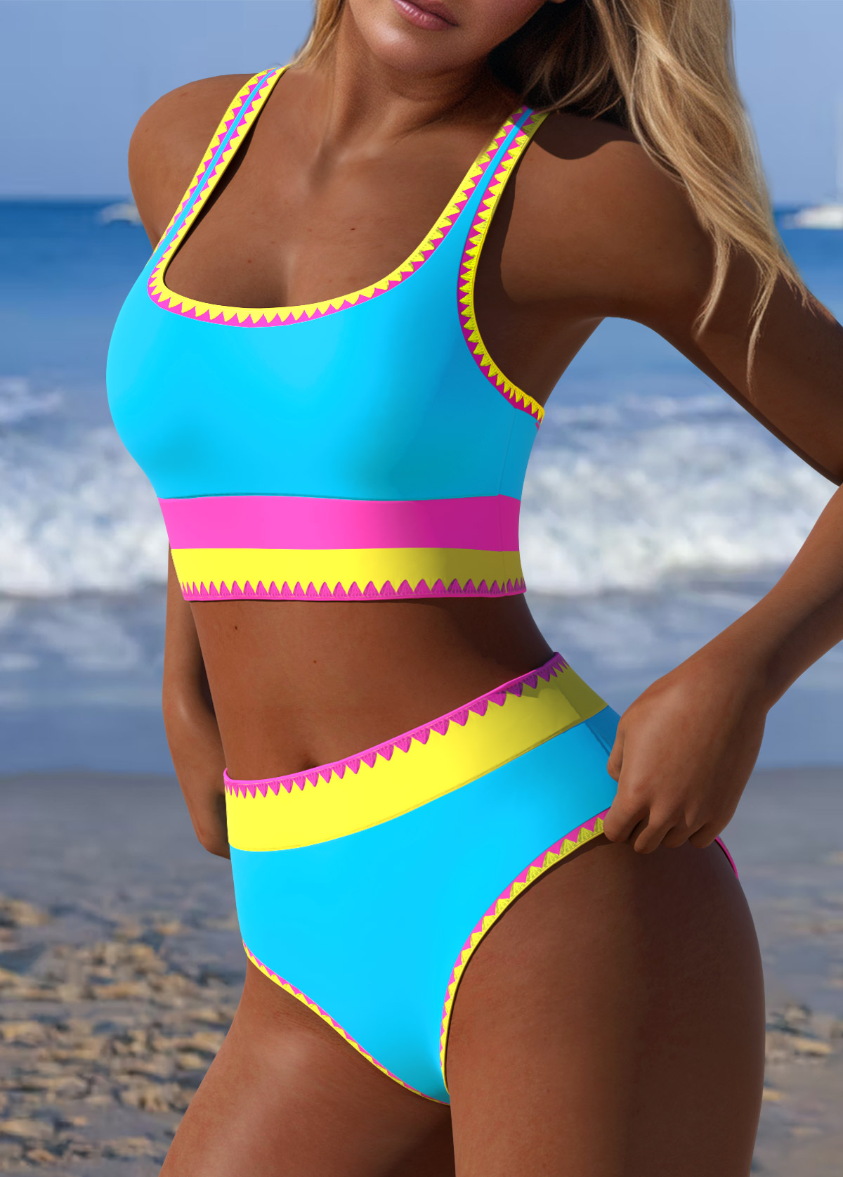 Multi Color Mid Waisted Bikini Set | picture 