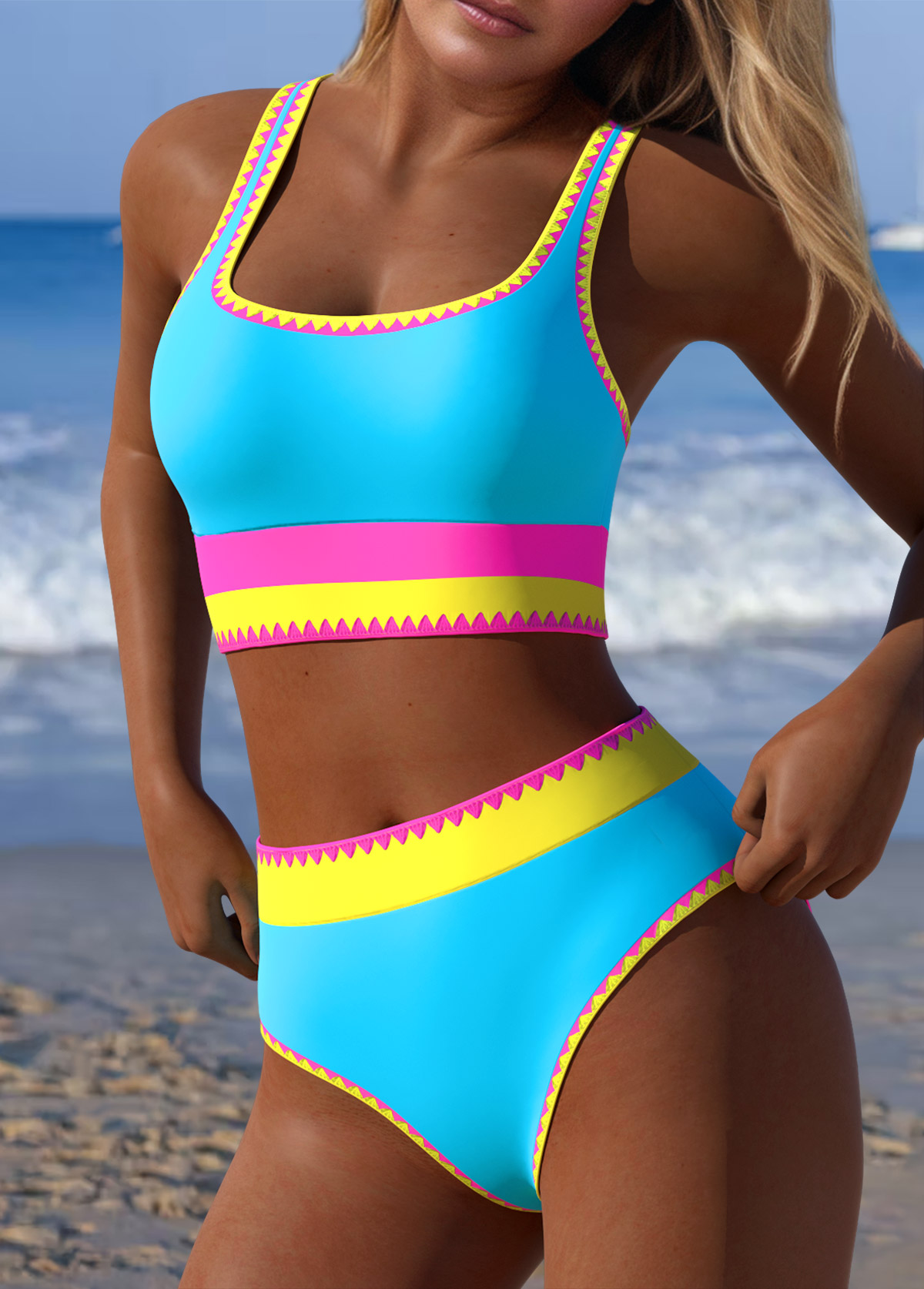Multi Color Mid Waisted Bikini Set | picture 