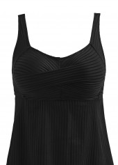 Surplice Feathers Print Black Tankini Set | thumb picture 