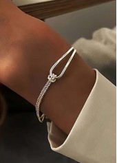 Silver Color Iron Twist Detail Bracelet
