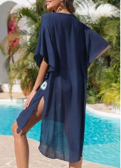 Weave/braid V Neck Navy Cover Up | thumb picture 