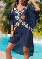 Weave/braid V Neck Navy Cover Up | thumb picture 