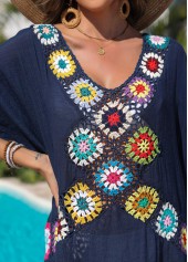 Weave/braid V Neck Navy Cover Up | thumb picture 