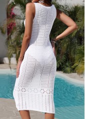 Wrap Sleeveless V Neck White Cover Up | thumb picture 