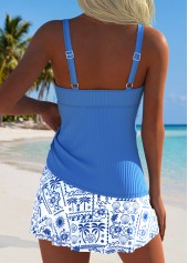 Dusty Blue High Waisted Tummy Coverage Tankini Set | thumb picture 