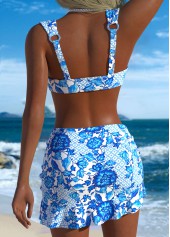 Mint Green Mid Waisted Tie Tribal Print Bikini Set | thumb picture 