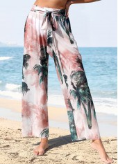 Smocking Tropical Plants Print Green Cover Up | thumb picture 