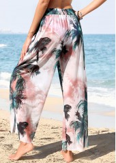 Smocking Tropical Plants Print Green Cover Up | thumb picture 