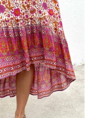 Hot Pink Floral Print A Line Elastic Waist Skirt | thumb picture 
