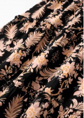 Black Floral Print A Line Elastic Waist Maxi Skirt | thumb picture 