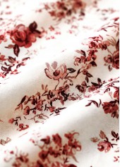 White Floral Print A Line Elastic Waist Maxi Skirt | thumb picture 