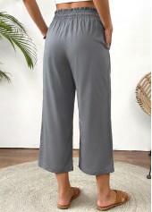 Grey Straight Leg Elastic Waist High Waisted Pants | thumb picture 