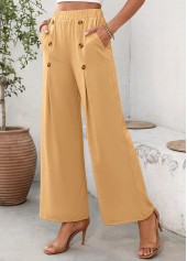 Dark Camel Soft Wide Leg Elastic Waist Pants | thumb picture 
