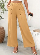 Dark Camel Soft Wide Leg Elastic Waist Pants | thumb picture 