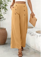 Dark Camel Soft Wide Leg Elastic Waist Pants | thumb picture 