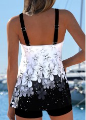 Tummy Coverage Floral Print Black Tankini Set | thumb picture 