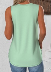 Light Green Sleeveless V Neck Tank Top | thumb picture 