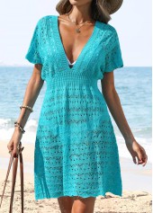 Tummy Coverage Blue V Neck Cover Up | thumb picture 