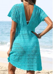 Tummy Coverage Blue V Neck Cover Up | thumb picture 