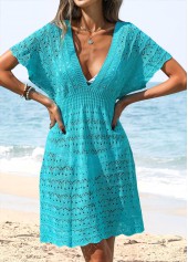 Tummy Coverage Blue V Neck Cover Up | thumb picture 