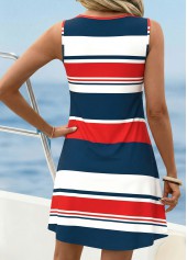 Multi Color Striped Short Tummy Coverage Sleeveless Dress | thumb picture 