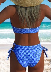 Blue Mid Waisted Lace Up Bikini Set | thumb picture 