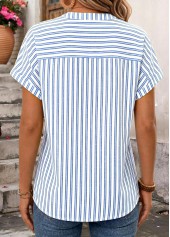 Blue Striped Bowknot Strappy Halter Blouse | thumb picture 