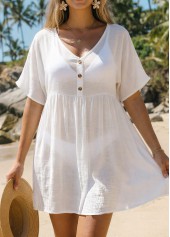 Tummy Coverage White V Neck Cover Up | thumb picture 