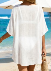 Cut Out White V Neck Cover Up | thumb picture 