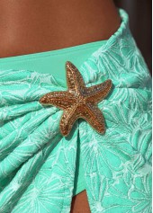 Cyan Mid Waisted Three-piece Bikini Set | thumb picture 