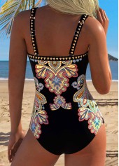 Multi Color Tummy Control Tribal Print One Piece Swimwear | thumb picture 