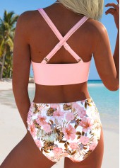 Light Pink Mid Waisted Surplice Bikini Set | thumb picture 