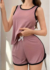 Dark Reddish Purple Sleeveless Lounge Top and Shorts | thumb picture 