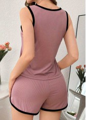 Dark Reddish Purple Sleeveless Lounge Top and Shorts | thumb picture 