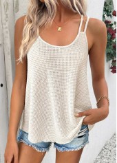 Beige Tummy Coverage Strappy Scoop Neck Camisole Top | thumb picture 