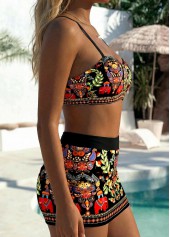 Black High Waisted Tribal Print Bikini Set | thumb picture 