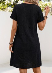 Black Short Sleeve Round Neck Dress | thumb picture 