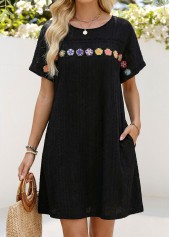 Black Short Sleeve Round Neck Dress | thumb picture 
