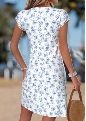 White Ditsy Floral Print Short Tummy Coverage Dress | thumb picture 