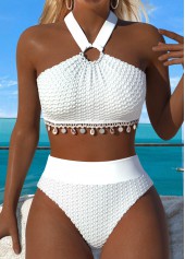 Raw White Mid Waisted Wrap Bikini Set