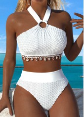 Raw White Mid Waisted Wrap Bikini Set | thumb picture 