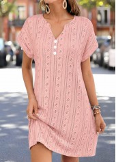 Pink Short Tummy Coverage Split Neck Dress | thumb picture 